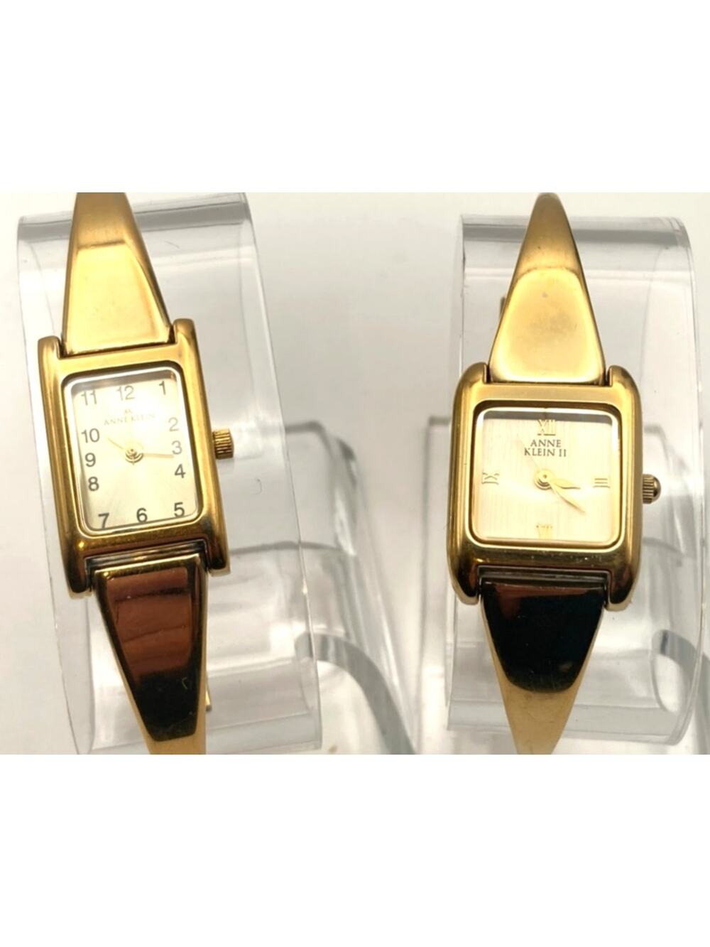 Anne Klein Women's Bangle Bracelet Watches (2) With Fresh Batteries Wrist 6.0
